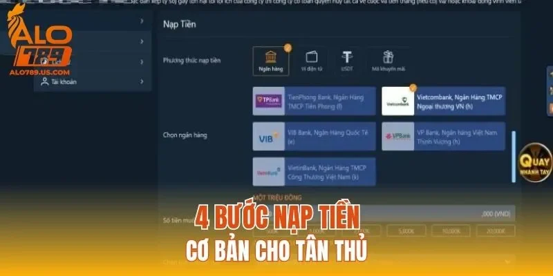4 bước nạp tiền cơ bản cho tân thủ